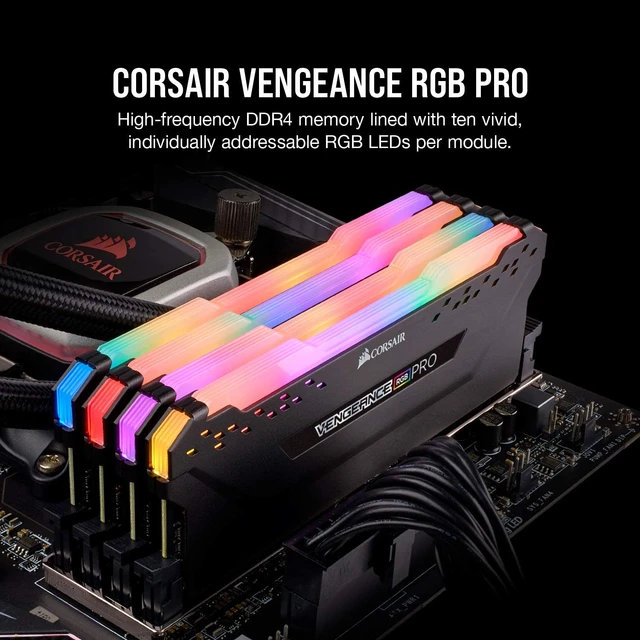 CORSAIR-Mémoire RAM DDR4 RGB PRO pour PC, 8 Go, 16 Go, 32 Go, PC4, 3200Mhz