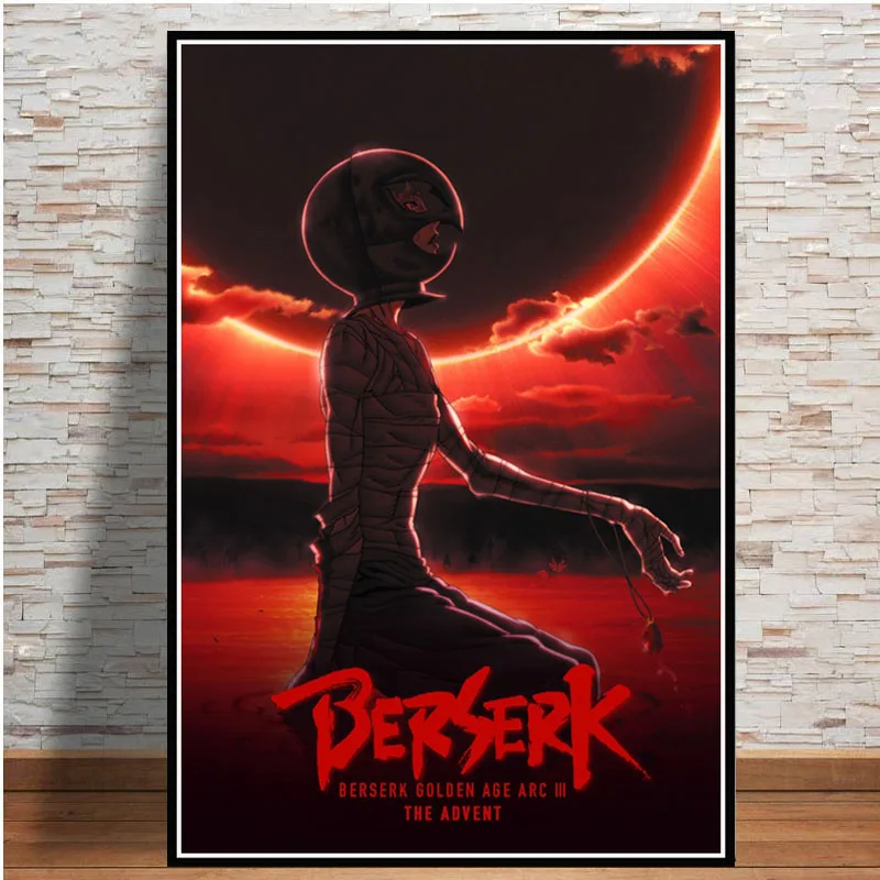 NT099 Горячая Kentaro Miura Berserk Япония Аниме Ретро мультфильм плакат настенная живопись холст картина Печать декор для гостиной дома комнаты - Цвет: Цвет: желтый