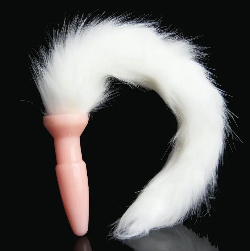 hh057Frisky Faux Fur fox Tail Silicone Butt Plug (14)