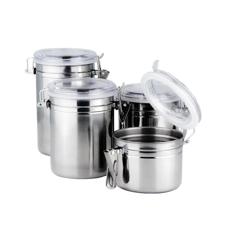 

Stainless Steel Seal Can Grains Storage Jar Milk Powder Tea Leaf bao xian guan Food Storage Box Tobacco Moisturizing Tank