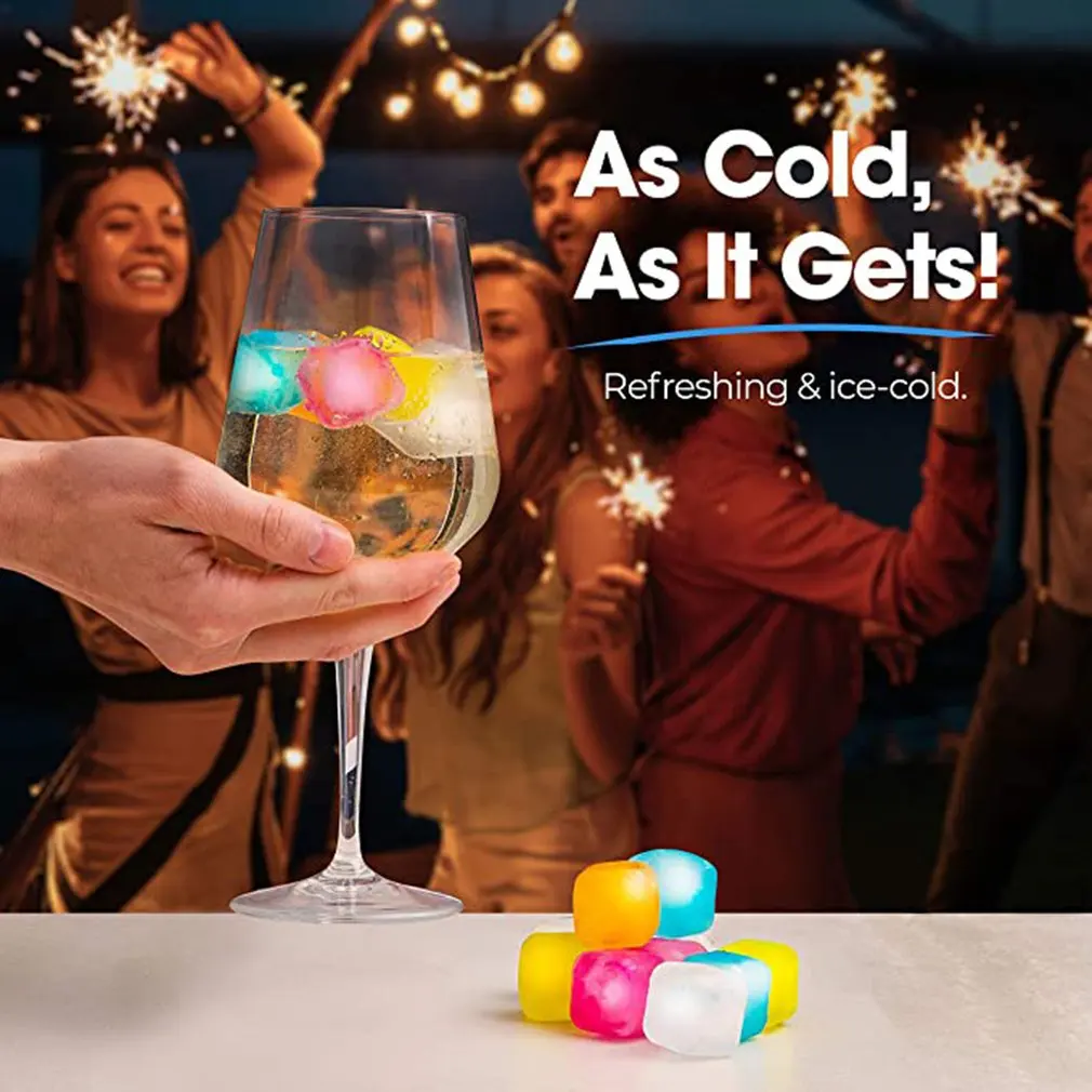 Hot 10Pcs/Pack Ice Cubes Reusable Cubes Colorful Chilling Squares Stones For Fast-Cooling Wine Whisky Drinks Party Bar Tool