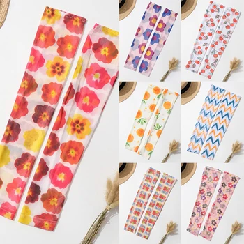 

Colorful Ice Silk Arm Sleeves Summer UV Protection Sports Running Cycling Driving Reflective Sunscreen Bands