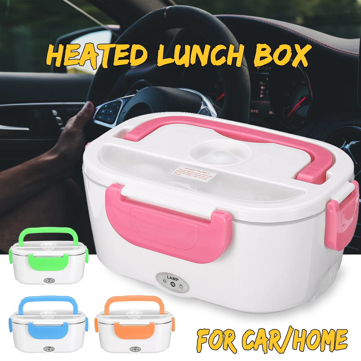 2 in 1 Portable Electric Lunch Box Car& Home US Plug/EU Plug 12V 24V
