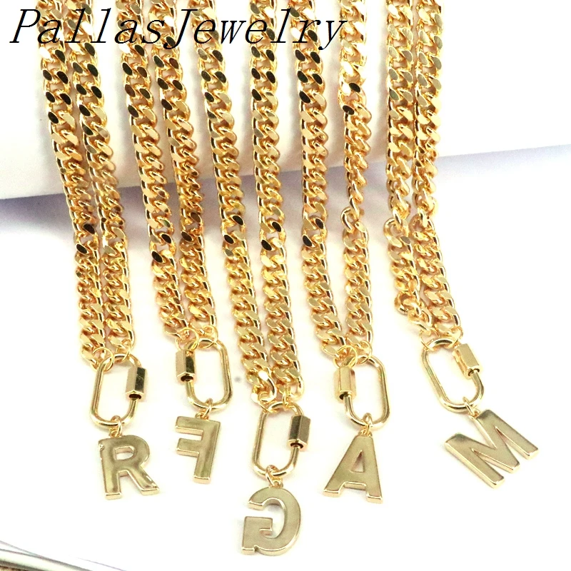 

5Pcs A - Z Initial Letter necklace chocker fashion jewelry for women letter beads necklace men women gold color metal