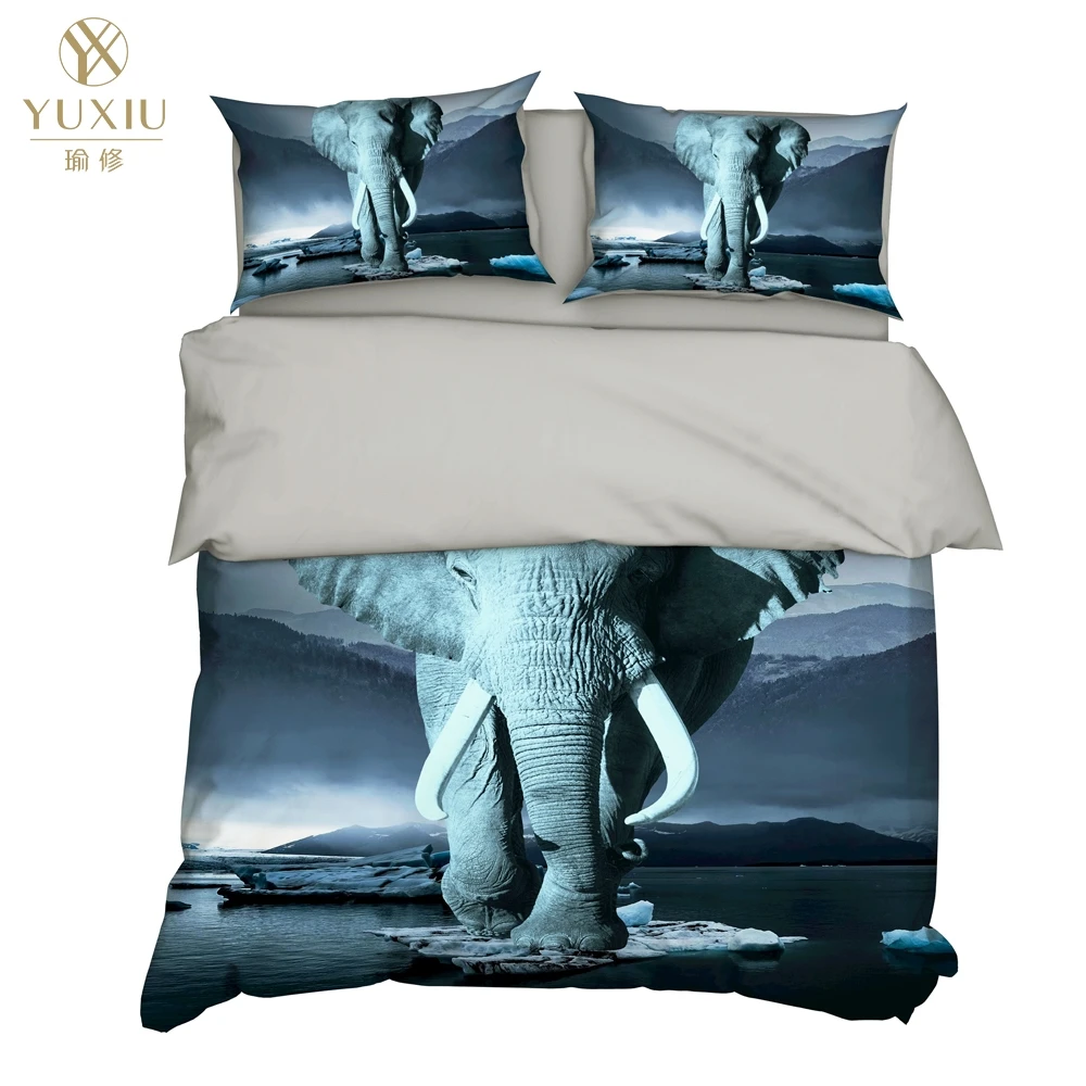 Style 3 YuXiu 3D печать мультфильм слон пододеяльники 3 шт. наборы постельных принадлежностей постельное белье пододеяльник Король Королева Полный Твин одиночный - Цвет: Style 3
