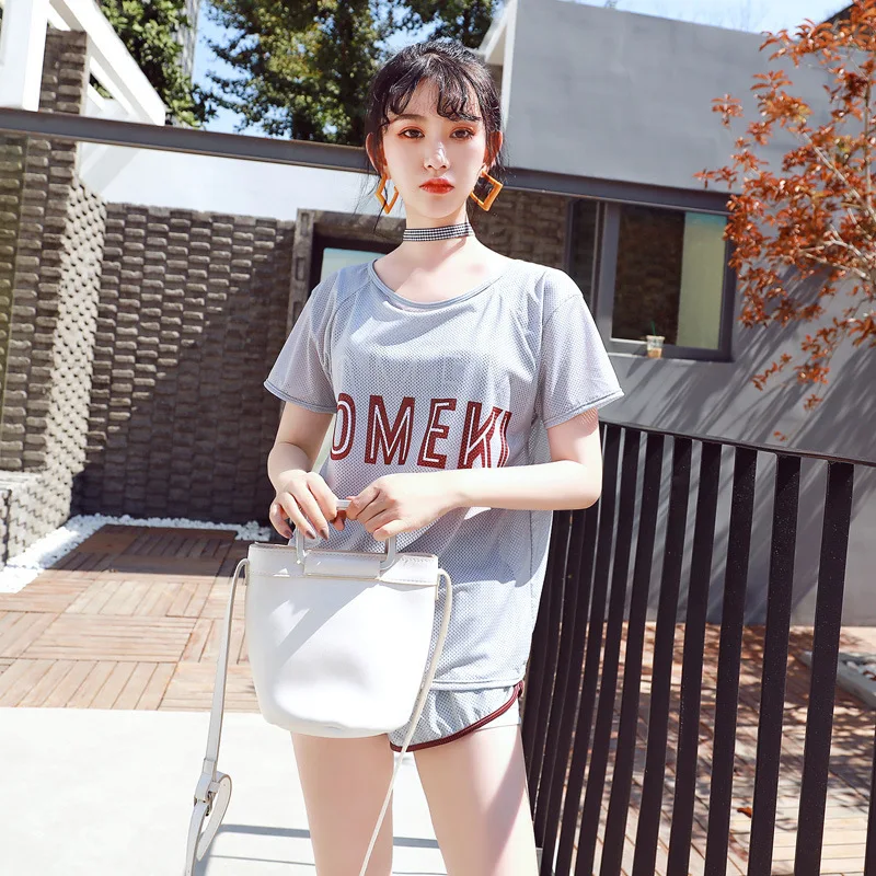 

Sports Two-piece Swimsuits Women's Three-piece Set Graceful South Korea Bubble Hot Spring Small Bust Gathering Belly Covering Sl