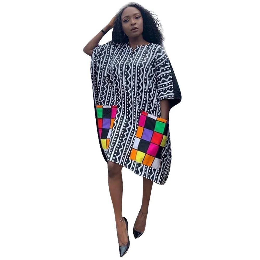 Африканские платья для женщин африканская одежда, платья сексуальные Ретро Национальный большой благоприятный Дашики Модные свободные платья