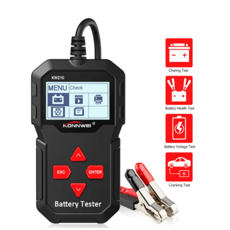 NEW！ KONNWEI KW210 Automatic Smart 12V Car Battery Tester Auto Battery Analyzer 100 to 2000CCA Cranking Car Battery Tester 7788