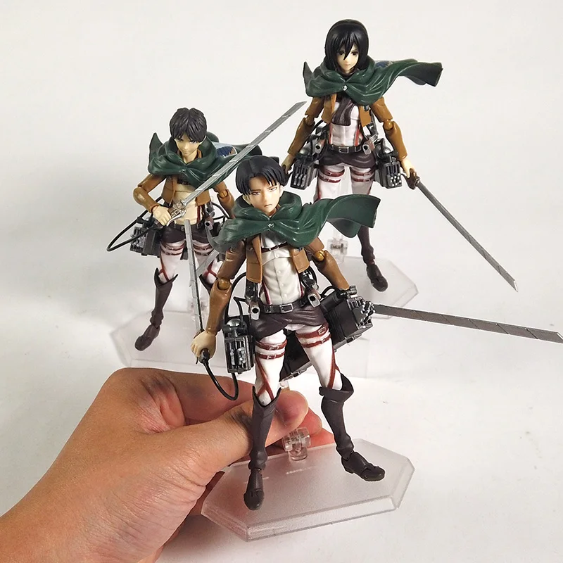 Аниме атака на Титанов Eren Mikasa Ackerman Levi/Rivaille Figma ПВХ фигурка модель игрушки|attack on titan