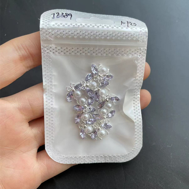 3D Alloy Nail Art Charms Crystal Rhinestone Colorful Flower/Bee Royal Diamonds Jewelry Vividly Luxury Metal Nail Supply J3