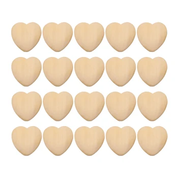 

20Pc 26/22mm Wooden Beads Heart Shape Wood Spacer Beads DIY Handmade Unfinished Wood Craft Christmas Gift for Kid Jewelry Making