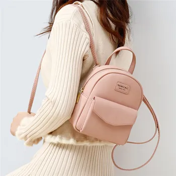 

Brand Designer Fashion Women Backpack Mini Soft Touch Multi-Function Small Backpack Female Ladies Girl Black 5 Colors