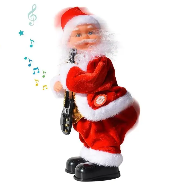Musica elettrica Bambola di Babbo Natale Ornamento Danza e musicale Decorazione natalizia per bambini Regalo per vacanze Bambola elettrica di Babbo Natale che suona strumenti musicali Giocattoli 