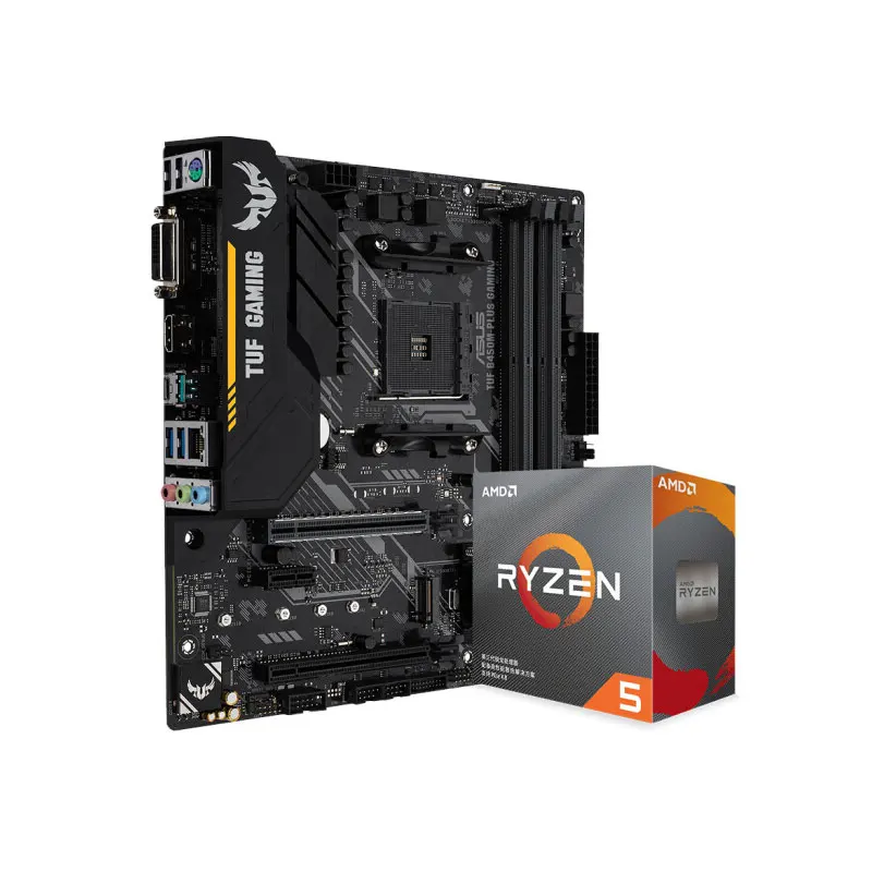 Процессор AMD RYZEN R5 3500X 6 ядер нитей с игровой материнской платой ASUS TUF игровая