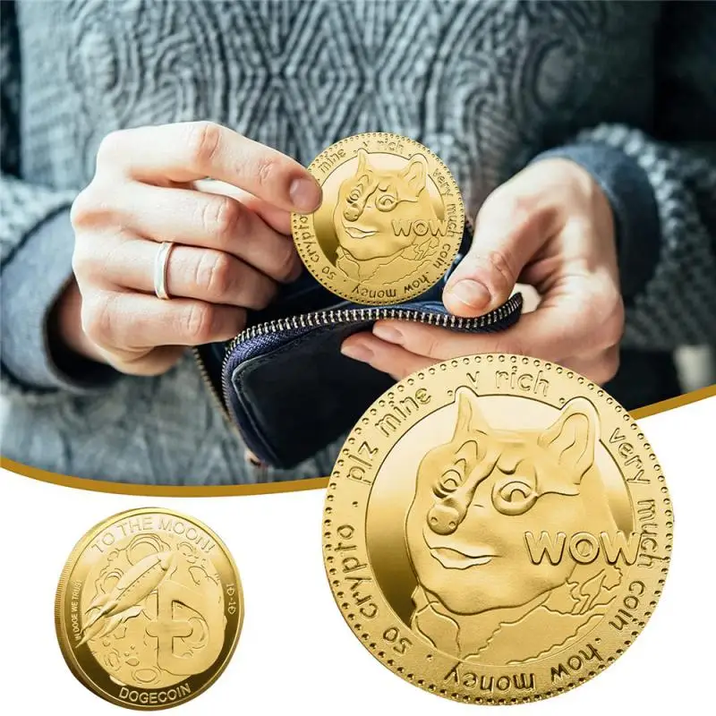 Monedas Akita JiYanTang Monedas Shib Token Regalos Recuerdo para Amigos Monedas conmemorativas chapadas coleccionista Monedas Shib Inu Monedas conmemorativas en Relieve Doble Cara 