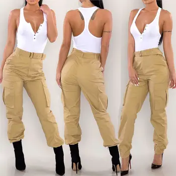 

Womens Army Casual Cargo Trousers Pant Combat Military Jogger Cargo Sports Pants