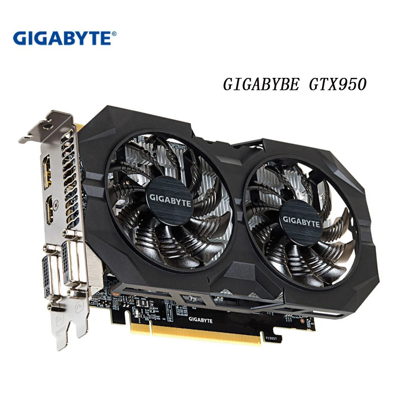 

GIGABYTE Graphics Card GTX 950 GPU 2GB 128Bit Used Cards for PC Hdmi Dvi game VGA GDDR5 Video Card GTX 950 with NVIDIA GeForce