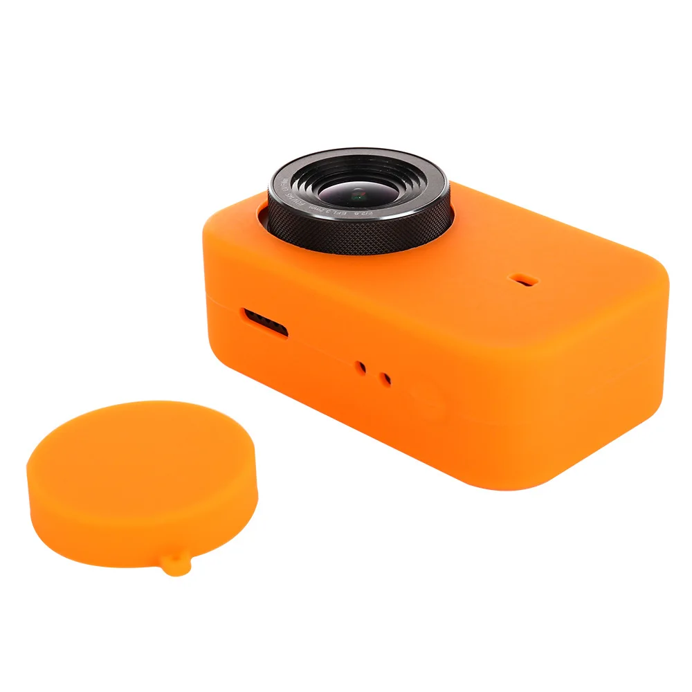 

Action Camera Case Protective Silicone Case Skin +Lens Cap Cover for Xiaomi Mijia 4K Sports Cam