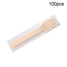 100 шт. легкие безвредные прочные деревянные одноразовые ложки вилка мороженое Десерт портативная кухонная посуда