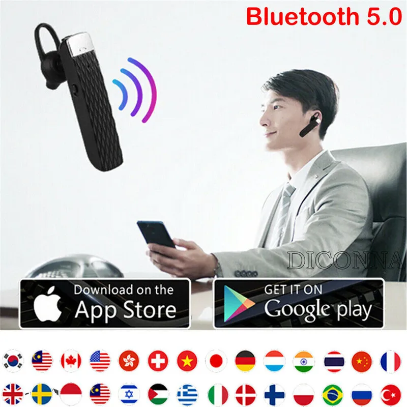 33 языка смарт-переводчик мгновенный перевод голоса Одиночная bluetooth-гарнитура поддержка Handfree вызов воспроизведение музыки перевод