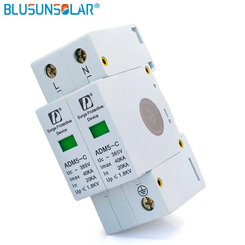 Высокое качество 2P 20-40kA 110V 220V 380V AC din-рейка SPD Низковольтное устройство защиты от