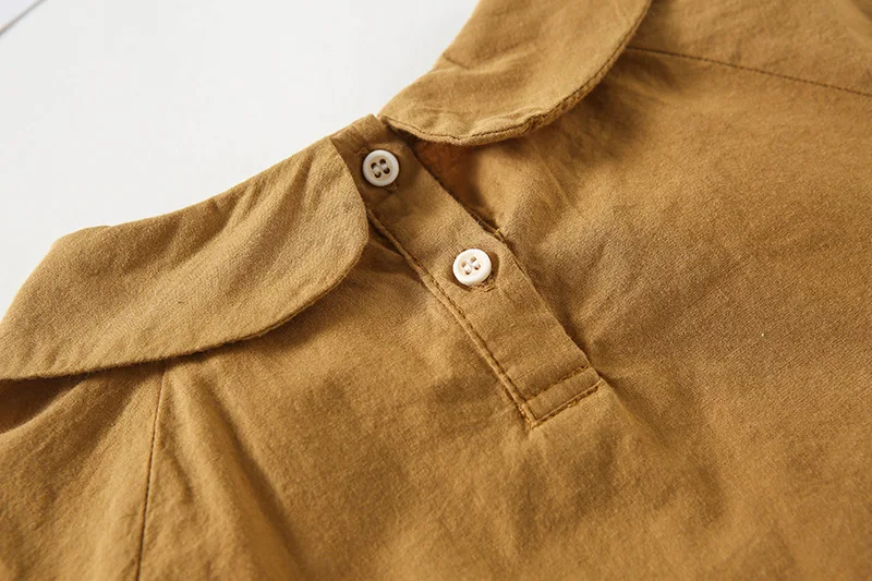 A mu hou/Детская рубашка Осенняя Милая рубашка для девочек с воротником в стиле Питера Пэна г. Новая стильная рубашка с вышивкой для малышей длинный рукав