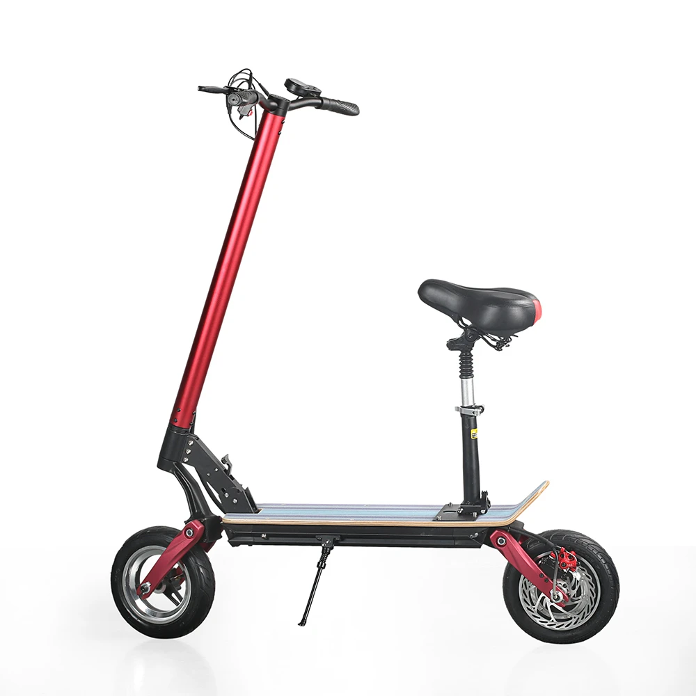 E4-9 New Version Powerful 70km/h fast 60V 3600W 10 inch foldable dual motor electric scooter with removable seat for adult - Цвет: 52V 20.8Ah 1000W red