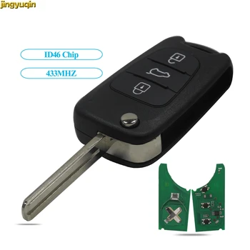 

Jingyuqin 3BTN Flip Remote Car Key 433MHZ w/ ID46 Chip For Kia Rio 3 Picanto Ceed Cerato Sportage K2 K3 K5 Soul Hyundai i30 ix35