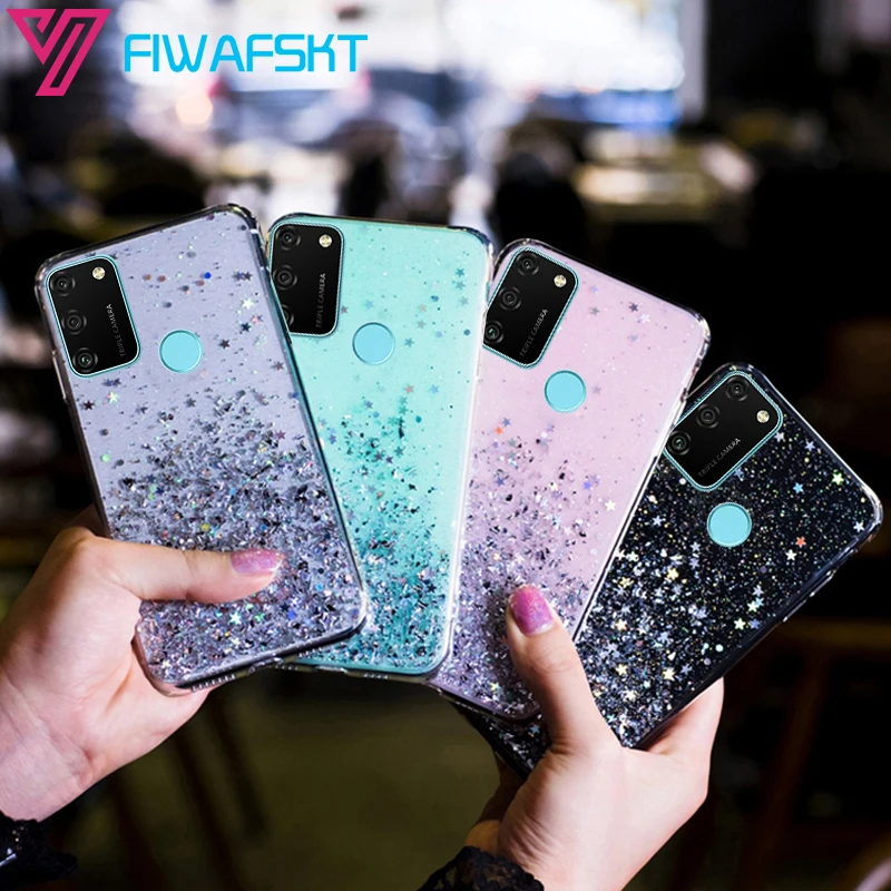 Чехол для Huawei Honor 9A 9X 9S 9C 8A Prime 8C 8X 8S 10 Lite 10i 20 Pro 20s 30 30s 8 9 ТПУ с блестками | Мобильные