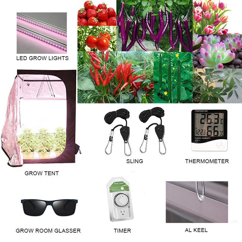 

ARTOO 300w Full Spectrum Led T8 Grow Light Indoor Hydroponics Grow Tent Kits,Reflective Mylar Non Toxic Garden Greenhouses