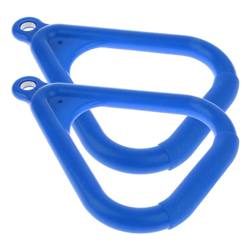 

2 Piece Swing Set Replacement Ring Trapezoidal Handle Parts Children's Swing Suspension Ring Jungle Gym Accessories Blue