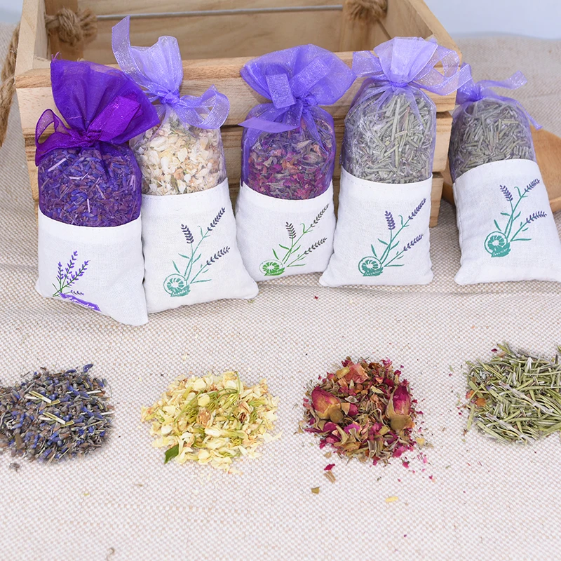 Natural Dried Flowers Rose Jasmine Lavender Bud Flower Sachet Bag Filling  Real Natural lasting Lavend Car Room Air Refreshing