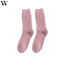 Womail/5 пар женских зимних бархатных носков средней длины с жемчугом; модные теплые женские носки