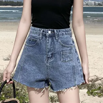 

Denim Shorts Women Loose 2020 Summer New Korean Version Of The High Waist Boyfriend Style Wide Leg Straight Shorts