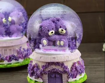 

zm Snow flower luminous crystal ball music box