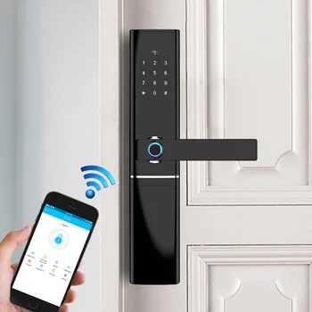 

Smart Electronic Lock Fingerprint Door Lock Security Intelligent Lock Biometric Wifi Door Lock With Bluetooth APP Unlock