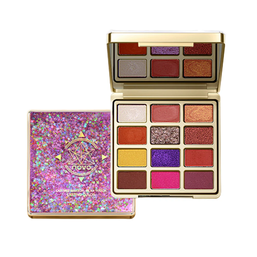 

Novo5255 Bahamian Vision Mirror Glitter Eyeshadow Palette INS Net Red Pearlescent Matte Velvet Eye Shadow Makeup Palette TSLM1