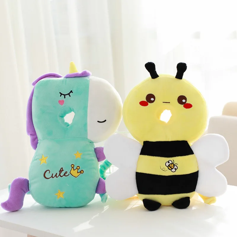Breathable Headrest Baby Anti-fall Toddler Cartoon Walk Anti-fall Pillow Plush Toy Baby Pillows Bee Baby Headrest Cushion