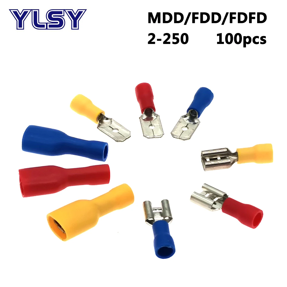 100 шт. 6 3 мм женская модель мужская FDD/FDFD/фотоэлемент разъем 16 14AWG 1 5 2 мм2|Терминалы| |