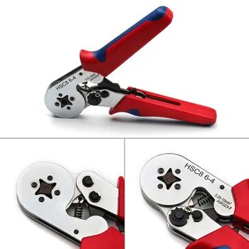 

1PCS HSC8 6-4 Insulated Terminal Crimping Plier For 0.25~10mm2 Electrical Wire Cable End Sleeves Self-adjusting Crimp Pliers