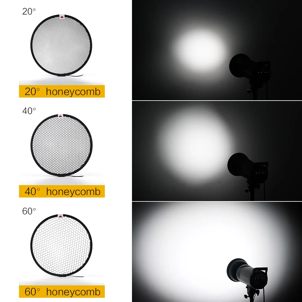 Soonpho Standard Reflector Diffuser 7inch 18cm With 20° 40° 60 °Honeycomb Grid F