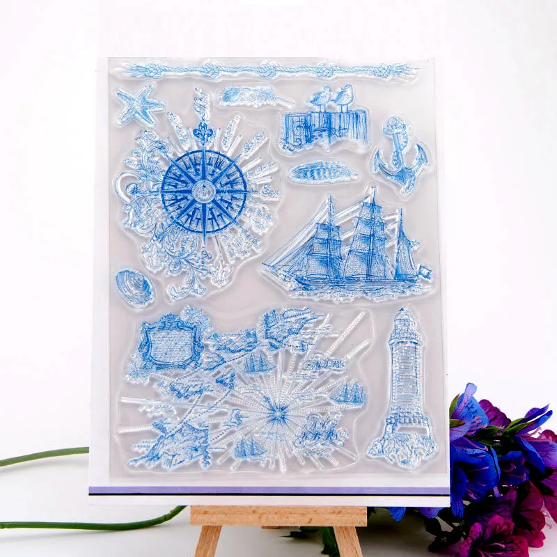 

Navigation Sailboat Clear Stamps for DIY Scrapbooking Transparent Stamps Card Making Album paper Craft Decoration New Stamps