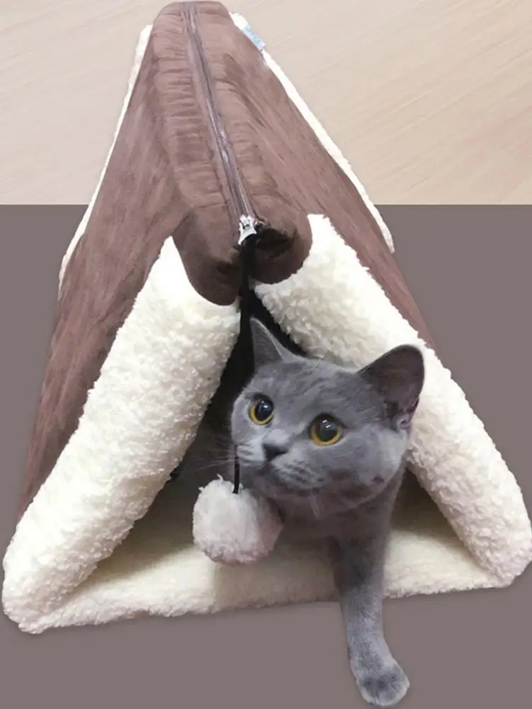 Кошка кровать пещера дом Крытый кошки домики котенок теплая собака гнездо