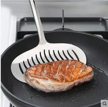 

Stainless steel spatula widening leakage frying shovel fish spatula pancake steak flapjack kitchen gadget cuisine cooking tools