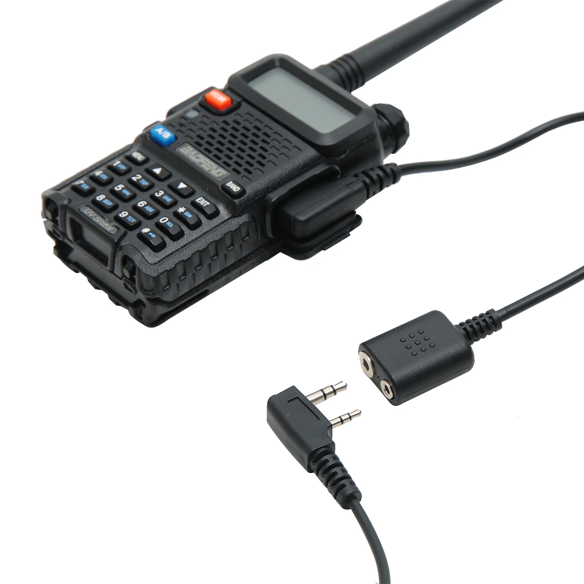 2 шт. аудио кабель с адаптером для K-Head 2 Pin для Baofeng UV-5R BF-888S UV-82 UV-S9 DM-X наушники для портативной рации ушной динамик с микрофоном