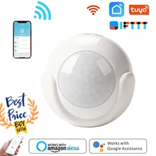 Tuya – capteur de mouvement PIR WiFi pour Smart Life, détecteur passif à infrarouge, système d'alarme de sécurité, fonctionne à distance avec Alexa