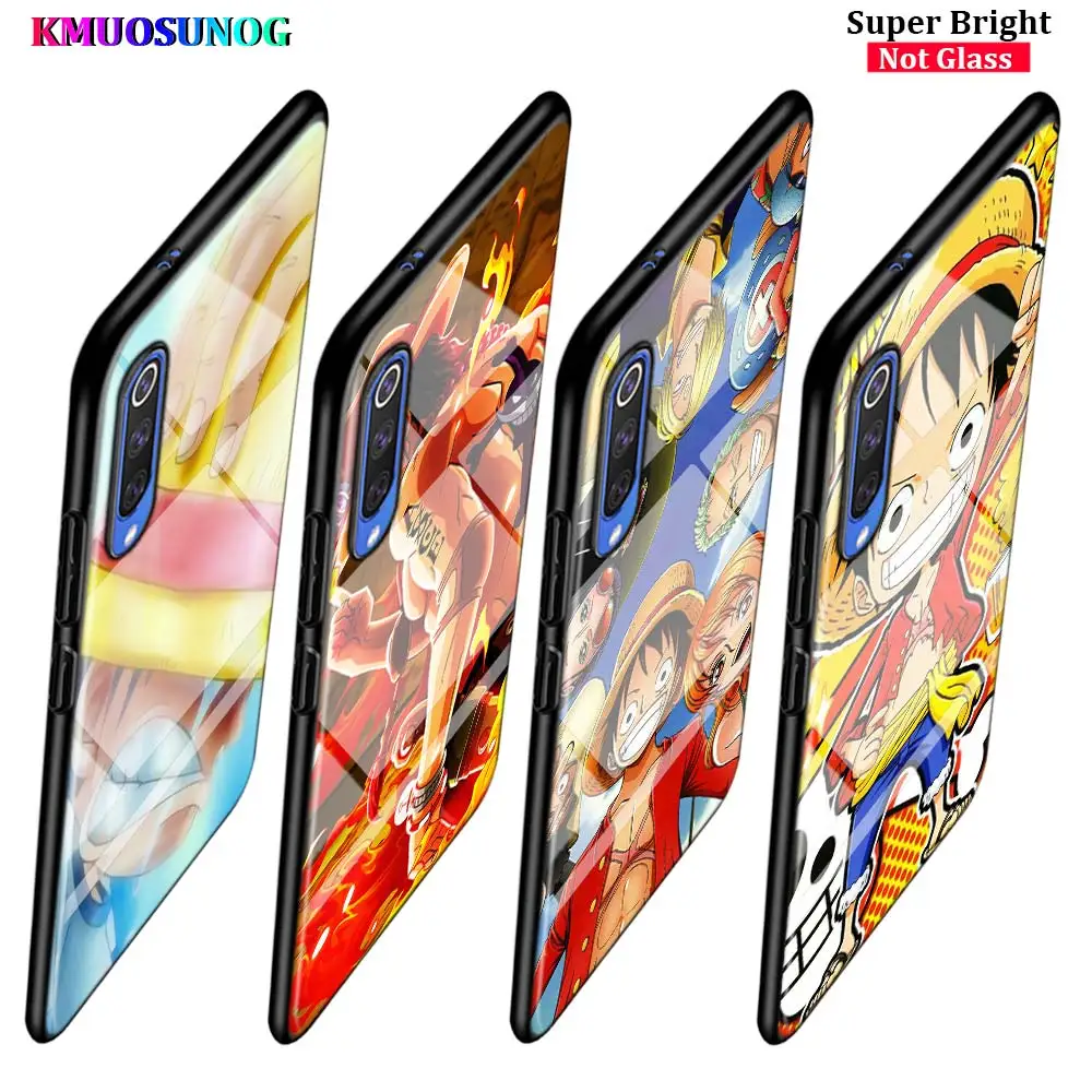

One Piece Luff for Samsung Galaxy A80 A70 A60 A50 A40 A20E A2Core A10 Super Bright Glossy Black Phone Case