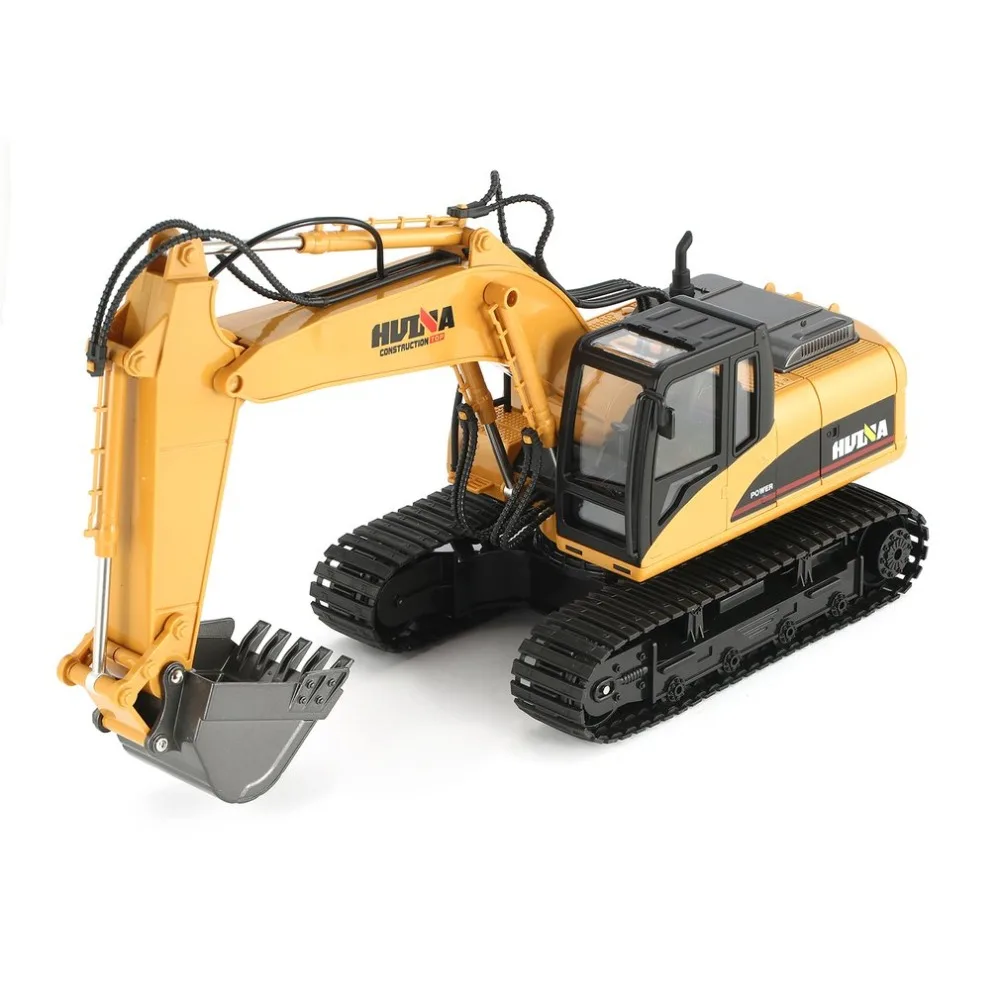 

HUINA 1550 RC Truck Toys Excavator 680 Degree Rotation Alloy Bucket 1/14 15CH Construction Vehicle with Sound Light Kids Gift