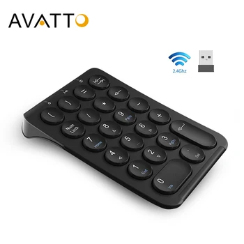 

BOW 22 Keys Ultra Slim Portable 2.4G Wireless Numeric Keypad , USB Rechargeable Numeric Keyboard Numpad for Laptop Desktop PC