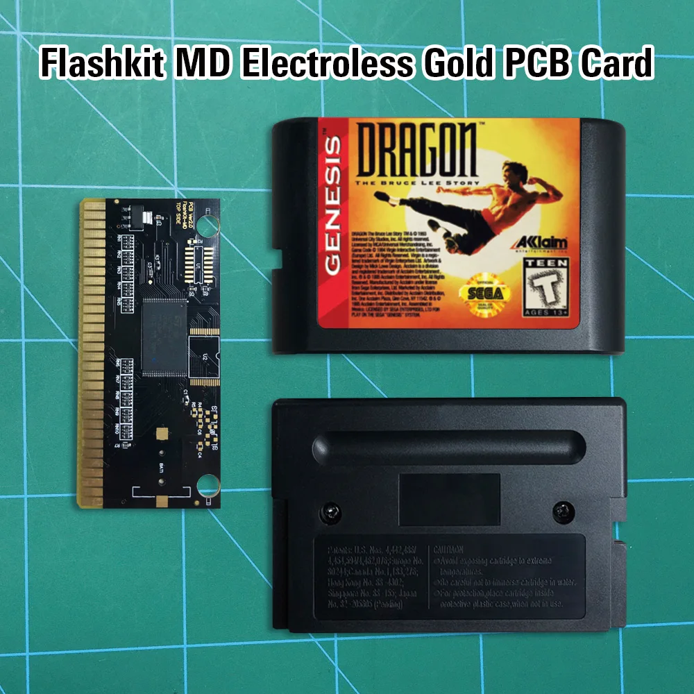 Дракон история Брюса Ли-Flashkit MD никелевое золото схема на основе печатной платы 16